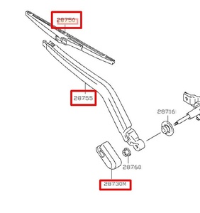 MG22 モコ 日産 純正 リアワイパー リフレッシュ 3点セット 新品 未使用 2006/02-2011/02 ブレード アーム キャップ カバー