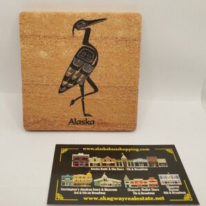 ネイティブ インディアン アート 鷺 サギ Heron 天然石 吸水 コースター 北米雑貨 北米 インテリア