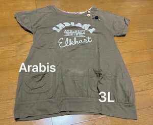ArabisカジュアルチュニックTシャツ　　　　　　　　　　　大き目サイズ　3L