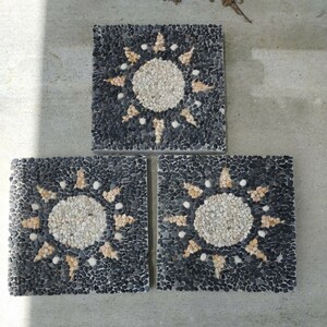  cement tile decoration Stone stone chip .. stone sun SUN length width some 30cm thickness approximately 3cm 3 pieces set exterior . road exclusive use car . prohibition 