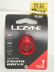 マジ人気【テールランプ レッド】レザイン LEZYNE FEMTO DRIVE REAR