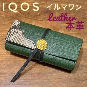 [ original leather ] Iqos il ma one for case iQOS ILUMA ONE green 