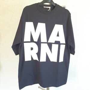 [ новый товар * не использовался ]MARNI KIDS Logo принт хлопок футболка черный 12Y M00656M00LE