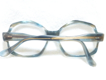 珍形状 下部カット ヘキサゴン 六角形 貴重 1960～70s フレンチヴィンテージ 現在でも新鮮 明暗色変化 べっ甲柄 メガネ 5枚丁番 セルロイド_画像10