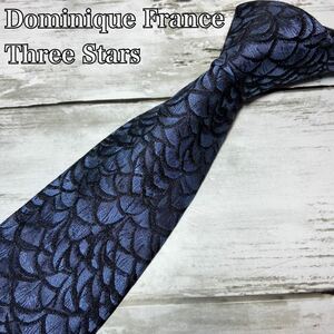 ☆希少☆ Dominique France ドミニクフランス　ネクタイ　刺繍　バラ柄　薔薇　Three Stars 高級　パーティー　結婚式