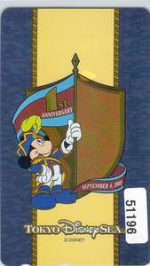 51196*1 годовщина Tokyo Disney si- телефонная карточка *