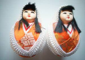 日本人形　2個セット　置き物　姫だるま　工芸品　和風