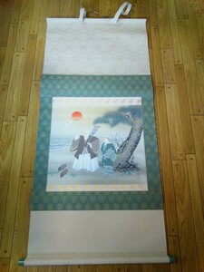 Art hand Auction (Río) Pergamino colgante de Ryuan Okita, Takasago, pintura de interiores, Estilo japones, Obra de arte, libro, pergamino colgante