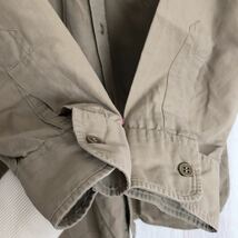(k) 60's 60年代 elleco poplin ワークシャツ マチ付き 長袖シャツ メンズ ベージュ サイズ16 コットン 無地 ビンテージ_画像8