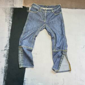 Y2K *OLD ARMANI JEANS Armani Jeans половина край длина Denim 9 полосный крюк укороченные брюки брюки капри 7 минут длина Denim брюки 00's мода 