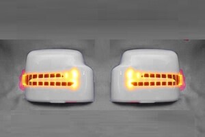 DA64 エブリィ ワゴン/バン JB23 ジムニー LED アロー ウィンカー ミラーカバー 未塗装 左右セット フットランプ付 ABS製 ベンツ風