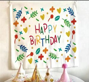 誕生日タペストリー飾り付けバースデー飾り壁掛けガーランドおしゃれ背景女の子100日 ハーフバースデー １歳 2歳 3歳