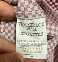 美品 TENDERLOIN テンダーロイン チェッカー チェック シャツ サイズS 赤白 半袖_画像3