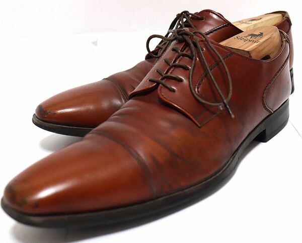 即決落札　REGAL 24㎝　ビジネスシューズ ストレートチップ 外羽根　ブラウン　メンズ　高級靴　本革　フォーマル　紳士靴　送料無料