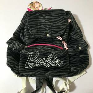 B6【 バービー Barbie 】ロゴ入り☆ ゼブラ柄 リュック 収納たっぷり多機能 豹柄 ヒョウ柄 アニマル柄 ブラック ブランド 送料無料 送料込