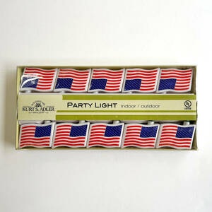 KURT S. ADLER PARTY LIGHT　カーツアドラー パーティーライト　USAフラッグ　アメリカ 国旗 ホリデー アウトドア パーティ ライト