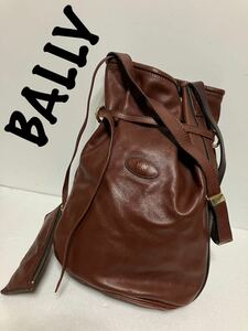 [ws1100] хорошая вещь * BALLY Bally Vintage мешочек сумка на плечо светло-коричневый тон 