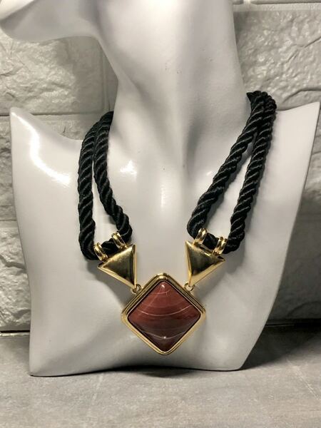 大トップ イヴ サンローラン ストーン ネックレス ゴールド YSL チョーカー ゴージャス