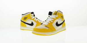 ☆ NIKE ナイキ AIR JORDAN 1 MID SE LAKERS エアジョーダン 1 レイカーズ スニーカー 852542-700 26.5cm 黄色 イエロー 103