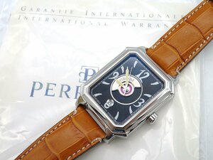 ◆1円◆稼働◆　ペルレ　　レクタングル ダブルローター 　ブラック　自動巻き　ユニセックス　腕時計　保/取説　F134