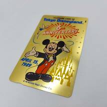  【未使用】東京ディズニーランド 6周年 1989年4月15日　ミッキーマウス　ディズニー テレカ５０度 テレホンカード (X-28)_画像3