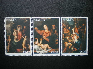 Art hand Auction 몰타 발행 크리스마스 우표, 피터 폴 루벤스(Peter Paul Rubens)의 그림 포함, 3종, NH, 미사용, 고대 미술, 수집, 우표, 엽서, 유럽