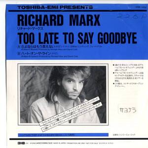 Richard Marx 「Too Late To Say Goodbye」 プロモ用国内盤サンプルEPレコード