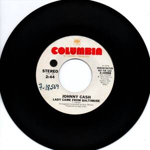 Johnny Cash 「Lady Came From Baltimore」米国盤プロモ用EPレコード