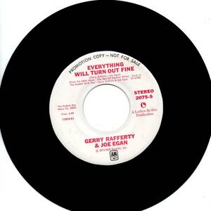 Gerry Rafferty & Joe Egan 「Everything Will Turn Out Fine」　米国盤プロモ用EPレコード 