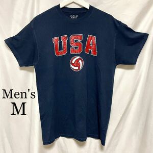 ★送料込★ メンズ Tシャツ USA 濃紺 M