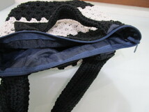 ハンドメイド バッグ 手編み トートバッグ 手作り ファスナー付き 手提げバッグ 毛糸 編み物_画像5
