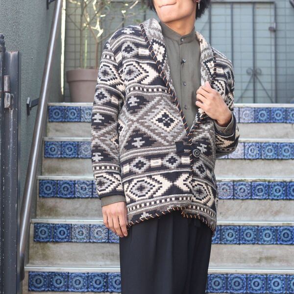 *SPECIAL ITEM* USA VINTAGE FASHION BUG GEOMETRIC PATTERNED EMBROIDERY DESIGN JACKET/アメリカ古着幾何学柄刺繍デザインジャケット