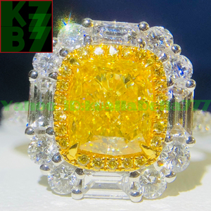 [.. gem ] India production yellow diamond lady's ring ring FANCY YELLOW birthday memory day present 2.00Ct GIA genuine article judgment proof P43