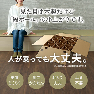 日本製 小上がり用段ボール (和室 畳ベッド 畳ベンチ エコ 軽量 簡単 小上がり段ボール)