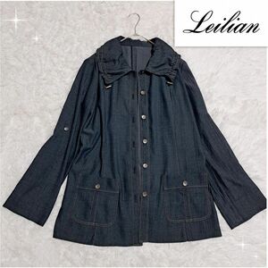 Leilian レリアン 薄手 デニムジャケット ジャンパー 11号 L