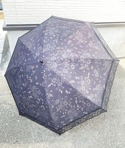 ★新品！！ 折りたたみ傘 日傘 雨傘 UVカット レース レディース 晴雨兼用傘 軽量 雨具 傘 女性 かわいい おしゃれ ブラック 黒 M052919