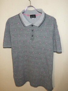 z9760TKMIXPICE* Takeo Kikuchi * check pattern × dot pattern polo-shirt * size 4* rare * super-discount * postage cheap 