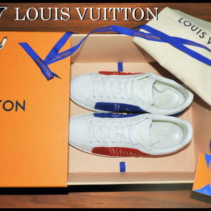 即完売 LOUIS VUITTON トリコロールスニーカー ルイヴィトン ルクセンブルク ボア タフタージュ メンズ 7 靴 シューズ レザー 白 赤 青の画像2