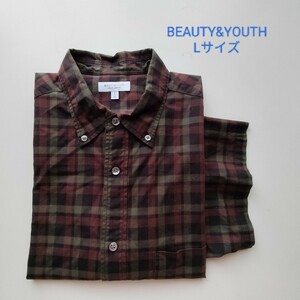  United Arrows *BEAUTY&YOUTH* check BD shirt * beautiful goods 