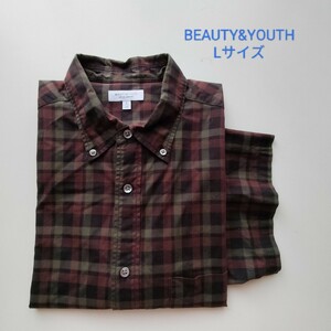 ユナイテッドアローズ★BEAUTY&YOUTH★チェックBDシャツ★美品