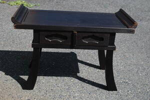 .3 Showa Retro black lacquer paint sutra desk width 500 height 325 inside 255 millimeter 