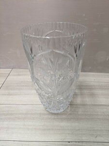 ボヘミアンガラス　クリスタルガラス　花器　フラワーベース　花瓶　ヴィンテージ