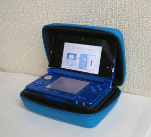 動作OK◎ニンテンドー 3DS コバルトブルー　サイバー製 セミハードチャージケース付　札幌市 豊平区