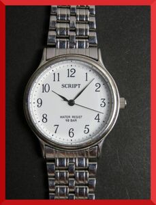 美品 JAXIS スクリプト SCRIPT クォーツ 3針 男性用 メンズ 腕時計 U939 稼働品