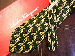 [ stock disposal sale ]5-7911z* Ferragamo [ dog ] necktie *