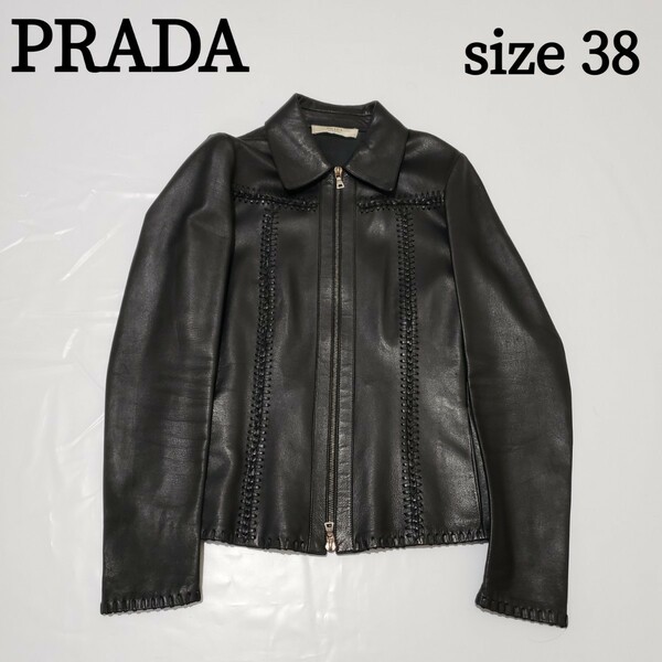 PRADA　レザージャケット　ブラック　イタリア製　プラダ