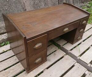  antique . chronicle desk . a little over desk Showa era Taisho old ..DIY retro W-1943