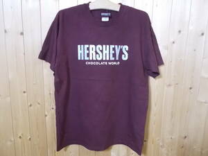 72◆HERSHEYS CHOCOLATE WORLD 半袖Tシャツ◆サイズL 海外古着 USED ハーシーズ Tシャツ チョコレート 企業Tシャツ ゆうパケット発送 5E