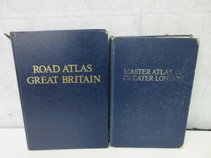 B1-3[古地図 AZ ROAD ATLAS GREAT BRITAIN & MASTER ATLAS OF GREATER LONDON] 洋書 ロンドン レトロ