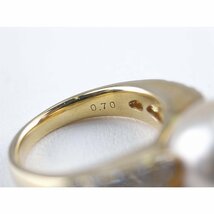 送料無料 中古 指輪 リング 真珠 パール ダイヤ イエローゴールド K18 10号 仕上げ済 136621_画像6